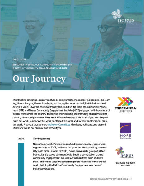 Nexus Community Engagement Institute: Our Journey